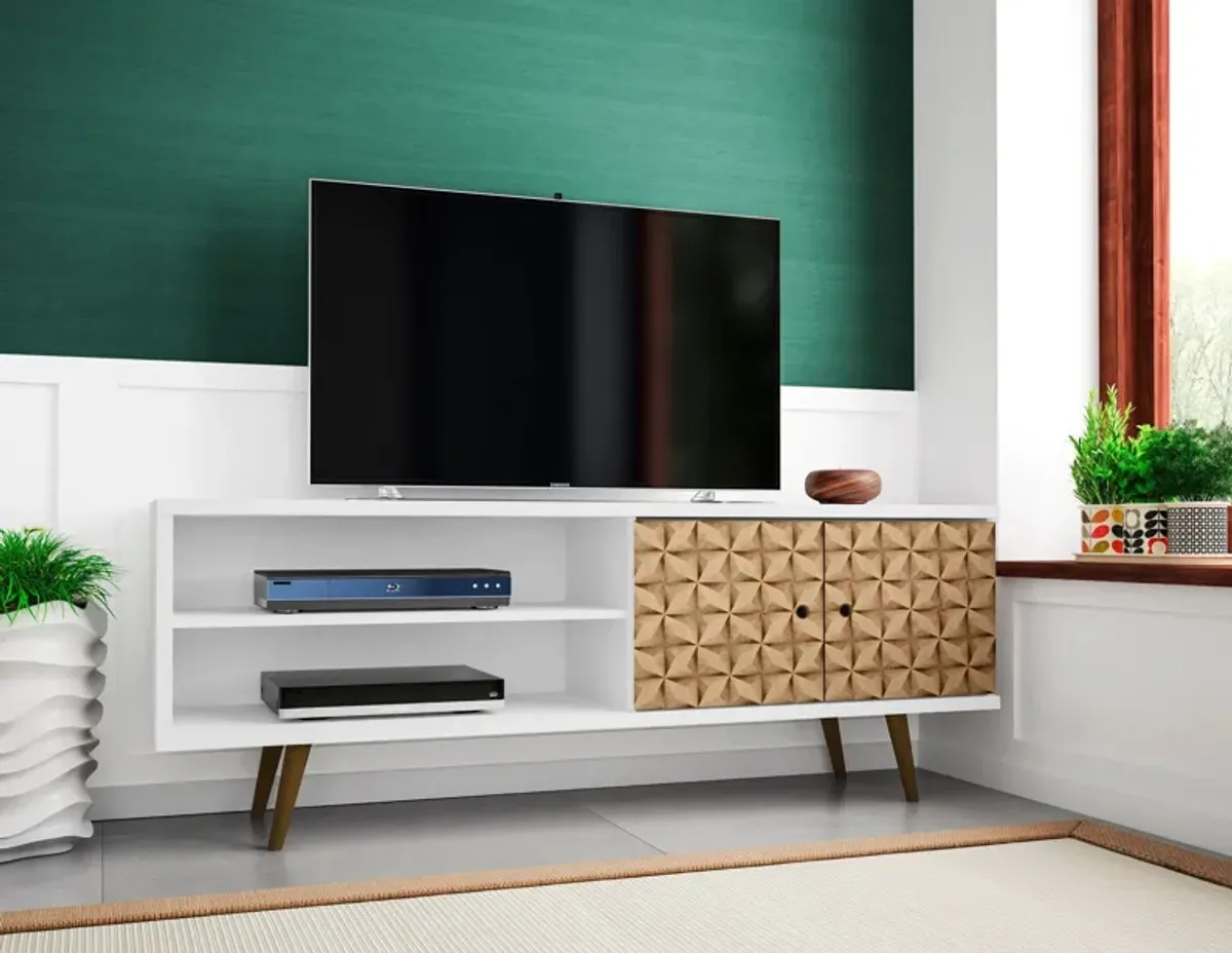 Webb 63" TV Stand - White/3D Print