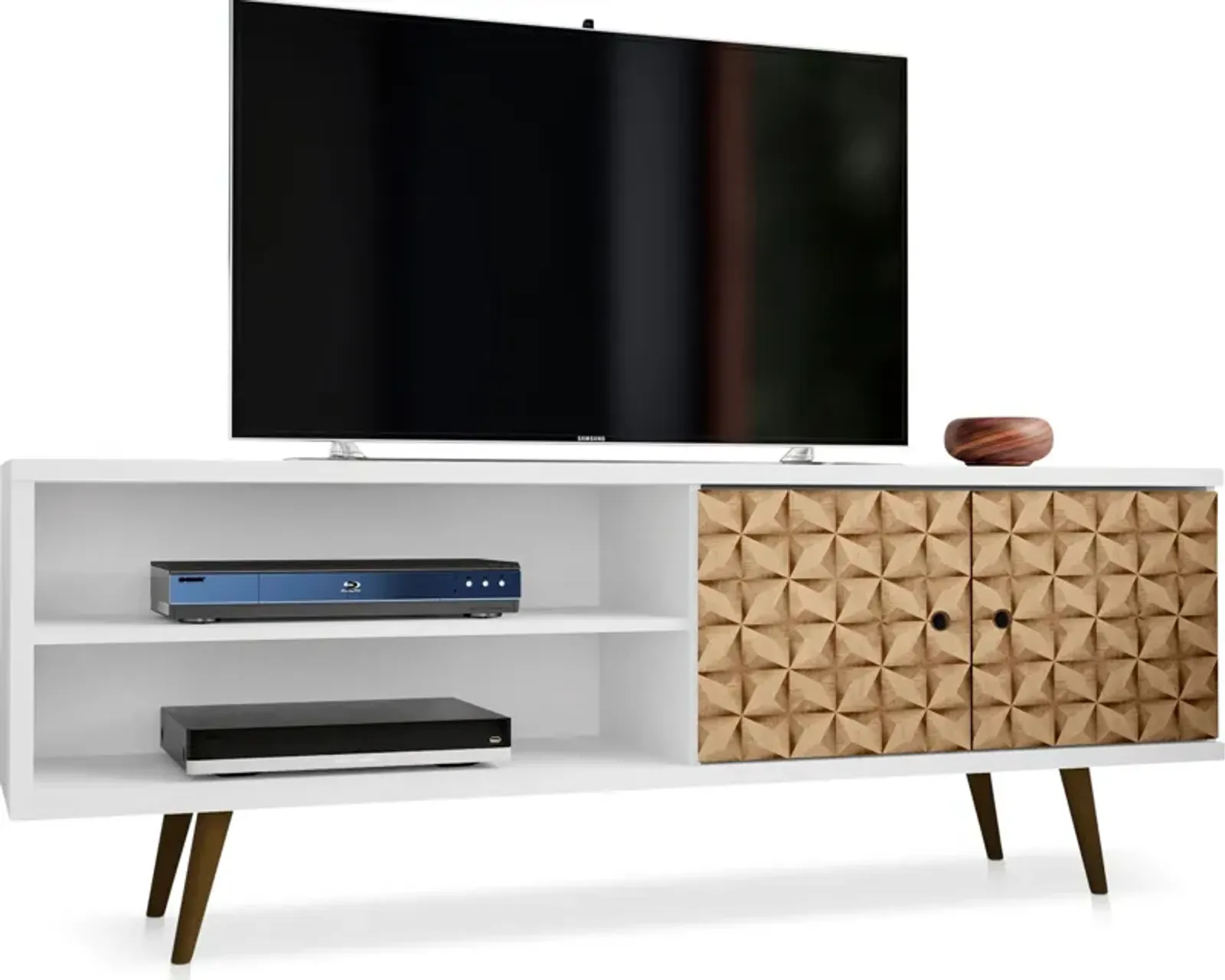 Webb 63" TV Stand - White/3D Print