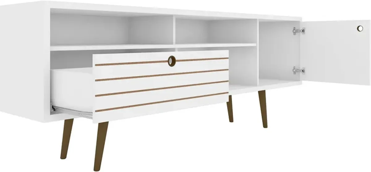 Webb 71" Mid-Century TV Stand - White