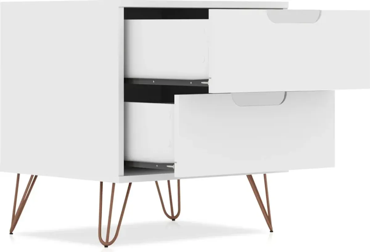 Harvard 2 Drawer Nightstand - White