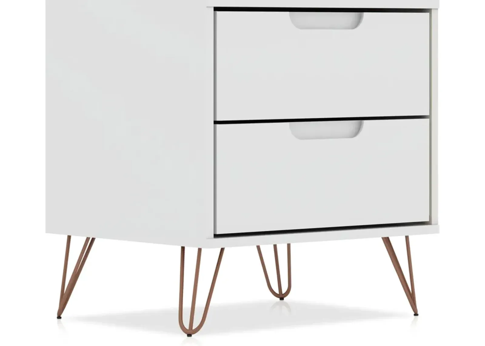 Harvard 2 Drawer Nightstand - White