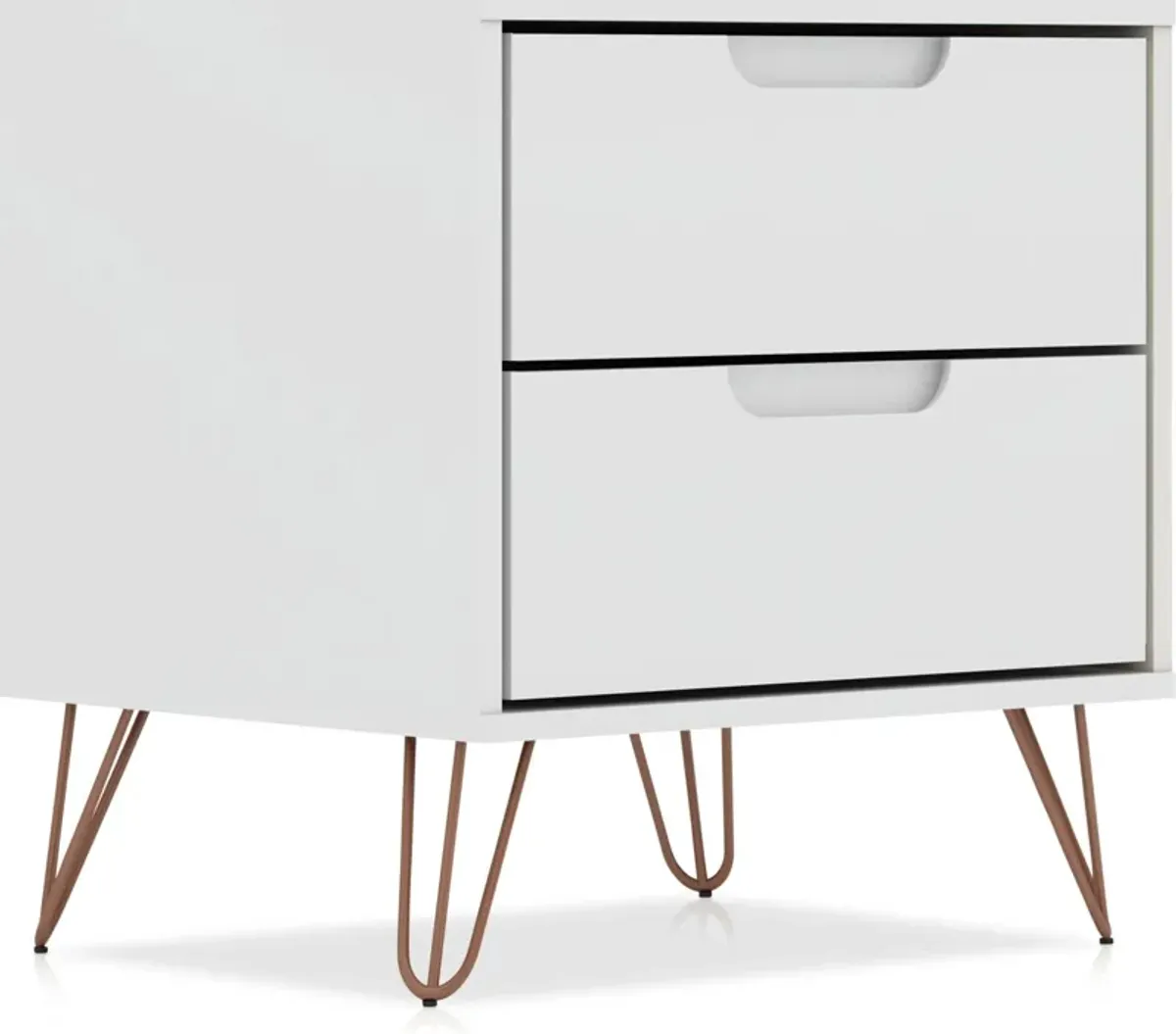 Harvard 2 Drawer Nightstand - White