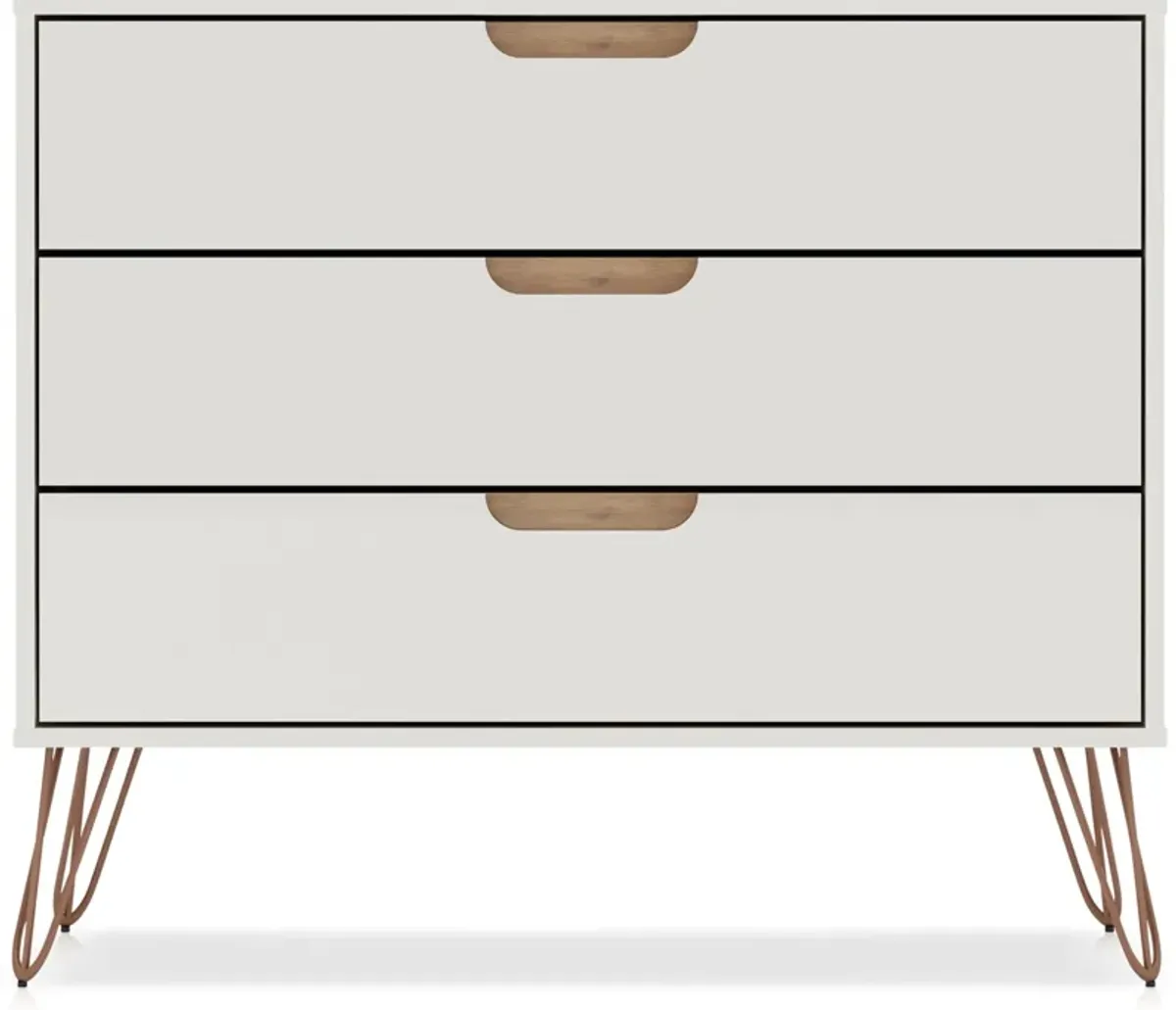 Harvard 3 Drawer Dresser - Off-White/Natural