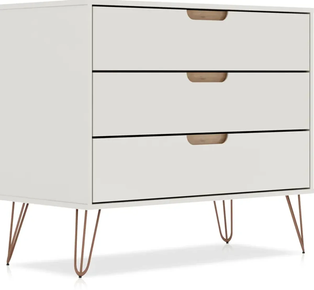 Harvard 3 Drawer Dresser - Off-White/Natural