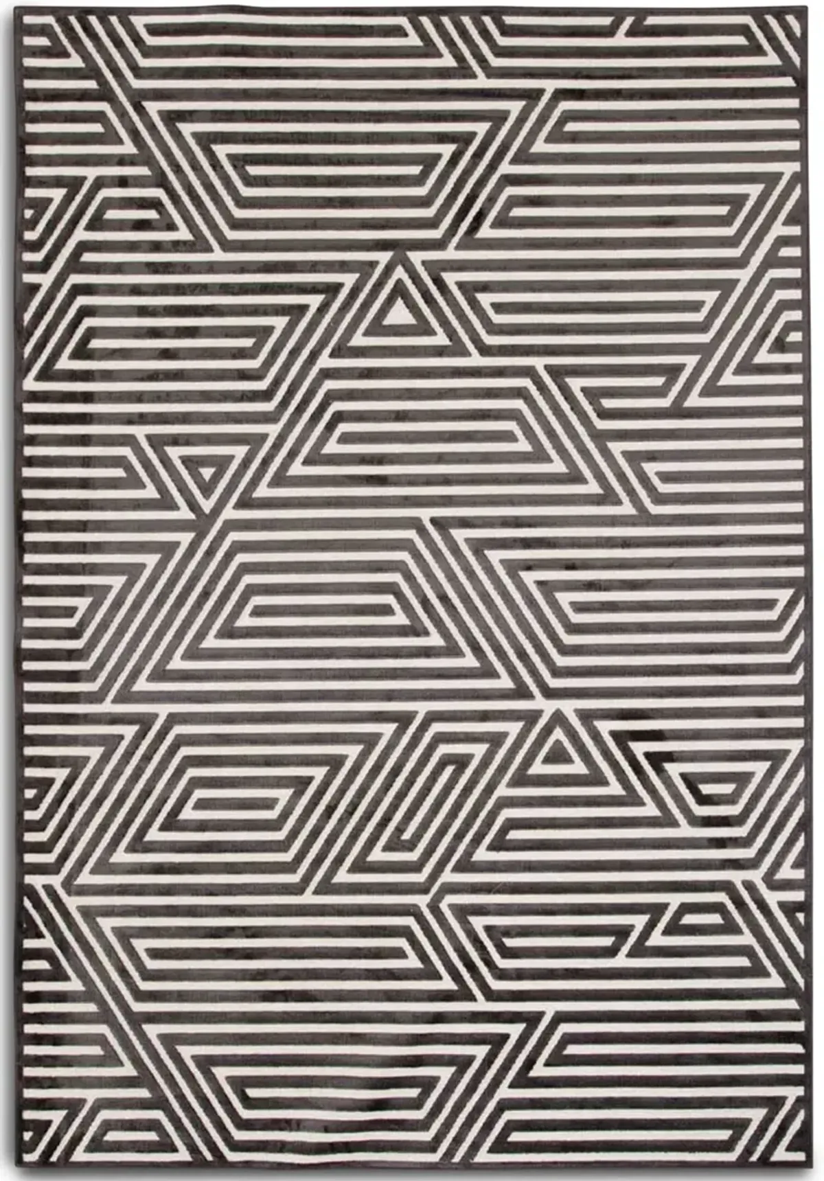 Labyrinth 5' X 8' Area Rug - Charcoal