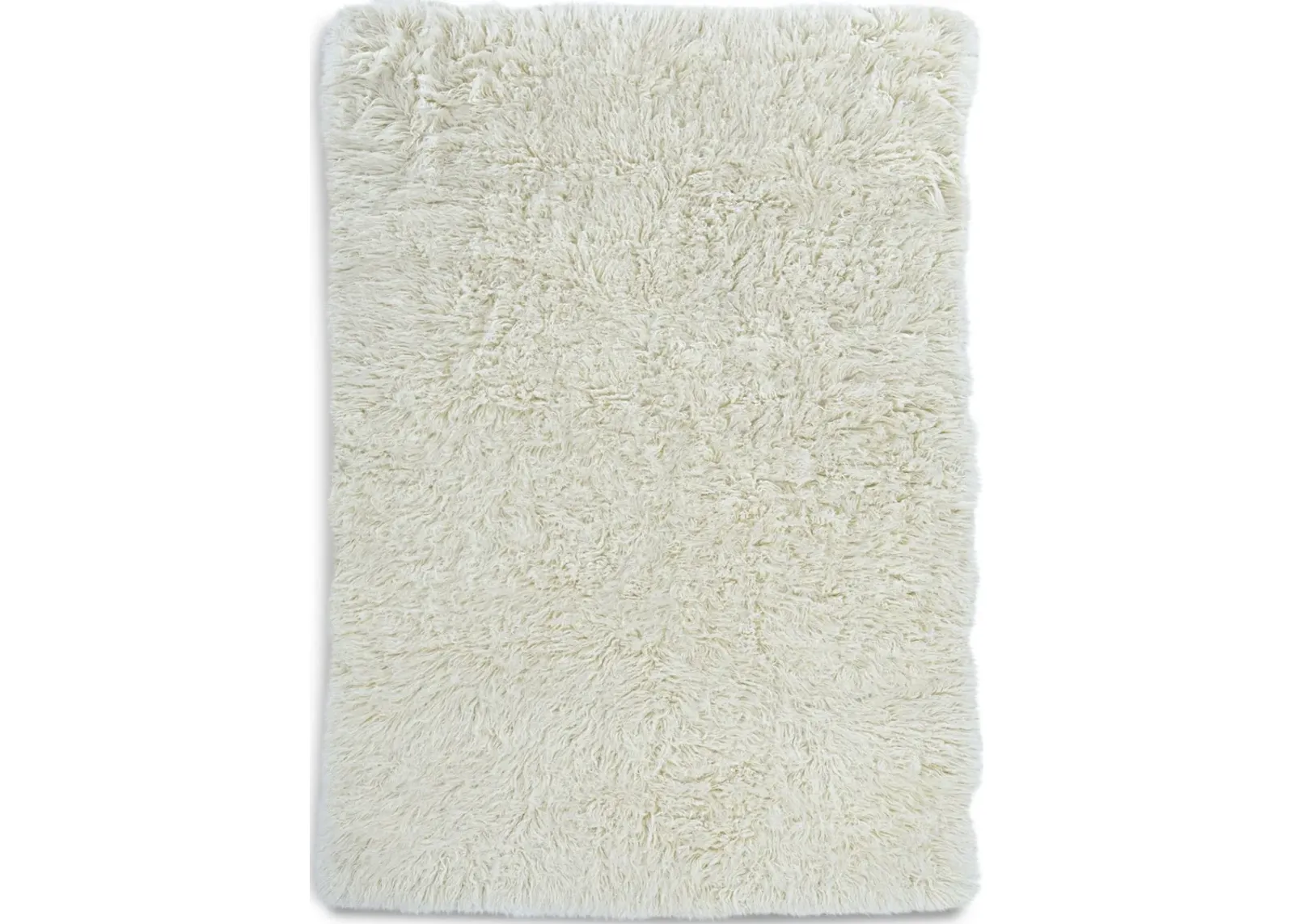 Natural Wool Shag 4 X 6 Area Rug - Beige