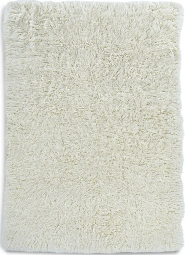 Natural Wool Shag 4 X 6 Area Rug - Beige