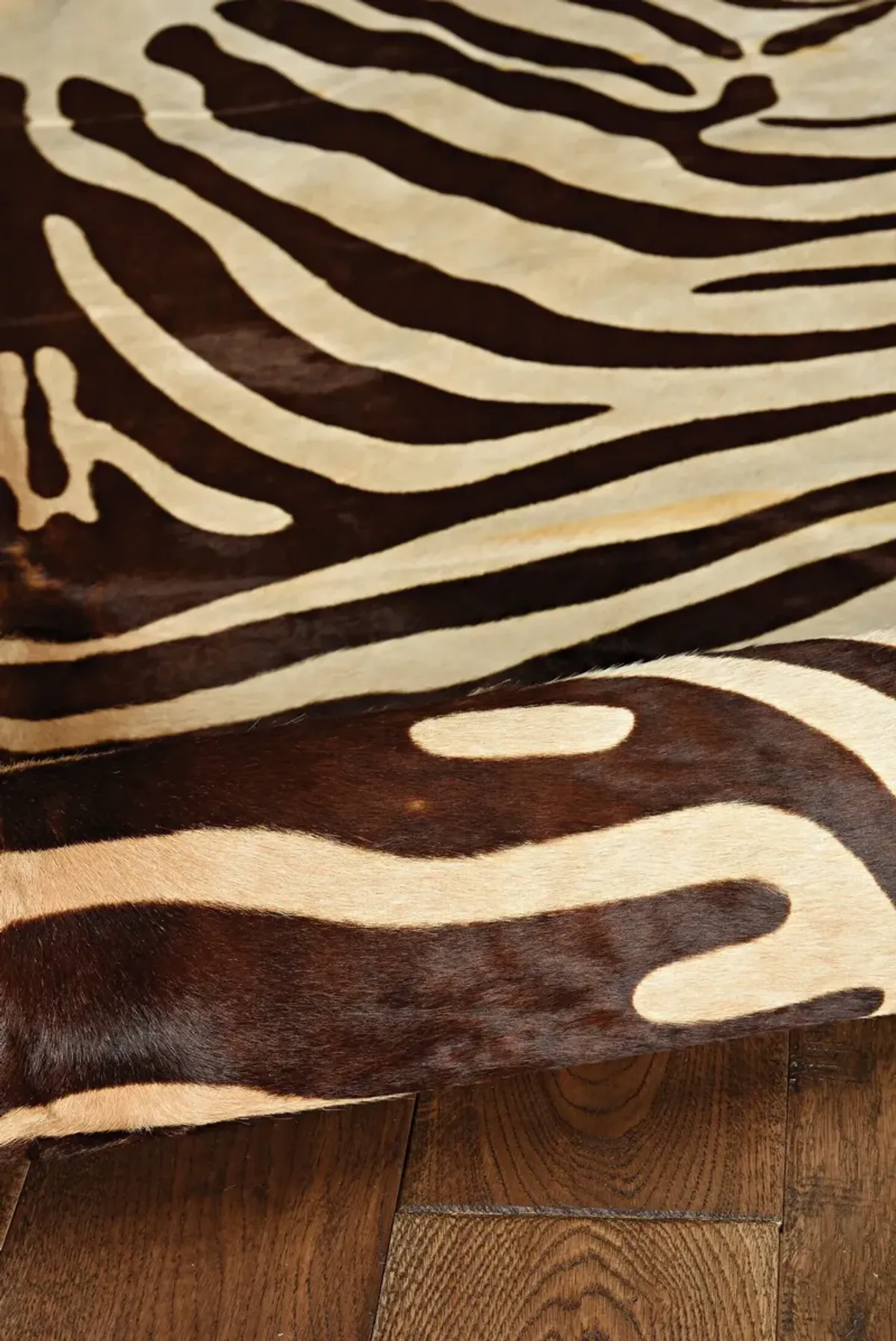 Zebra Cowhide 5' x 8' Area Rug - Brown