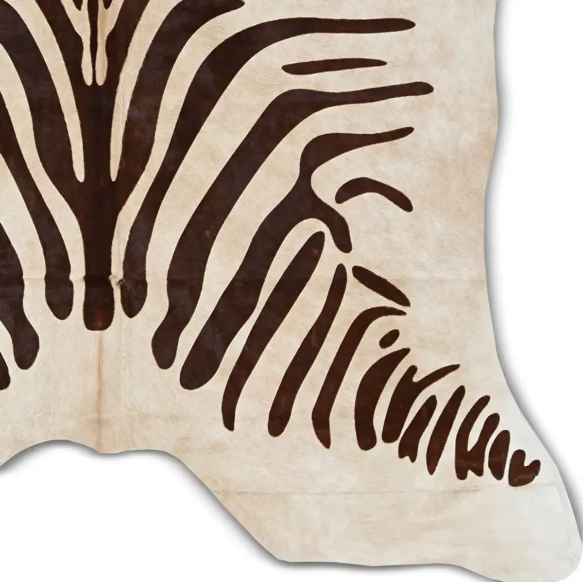 Zebra Cowhide 5' x 8' Area Rug - Brown