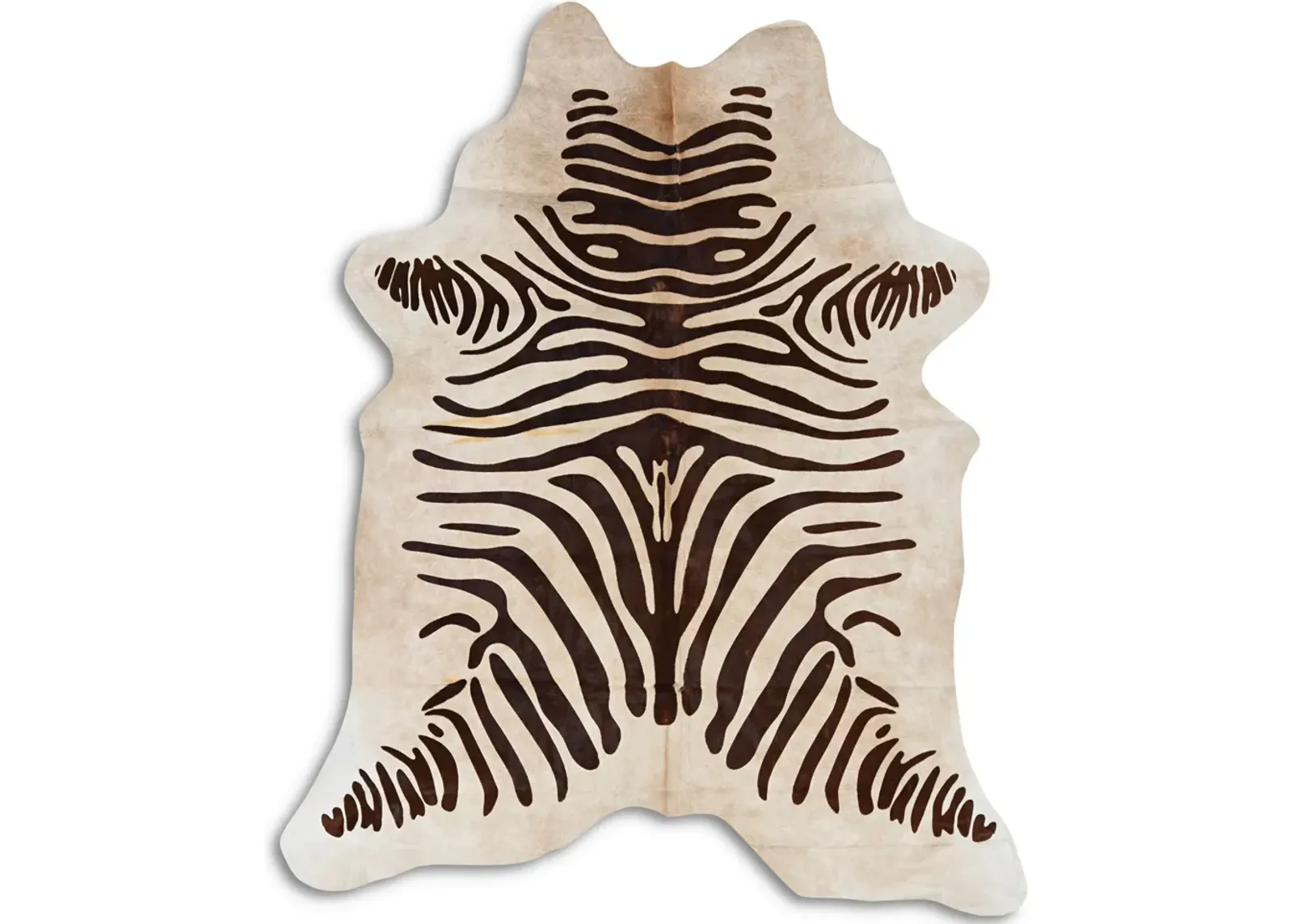 Zebra Cowhide 5' x 8' Area Rug - Brown