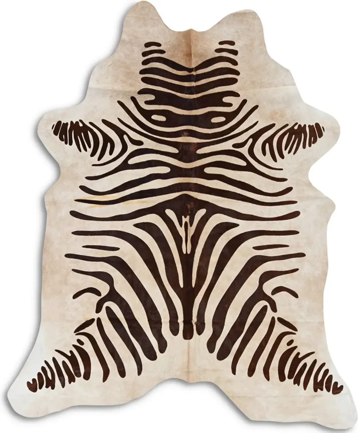 Zebra Cowhide 5' x 8' Area Rug - Brown