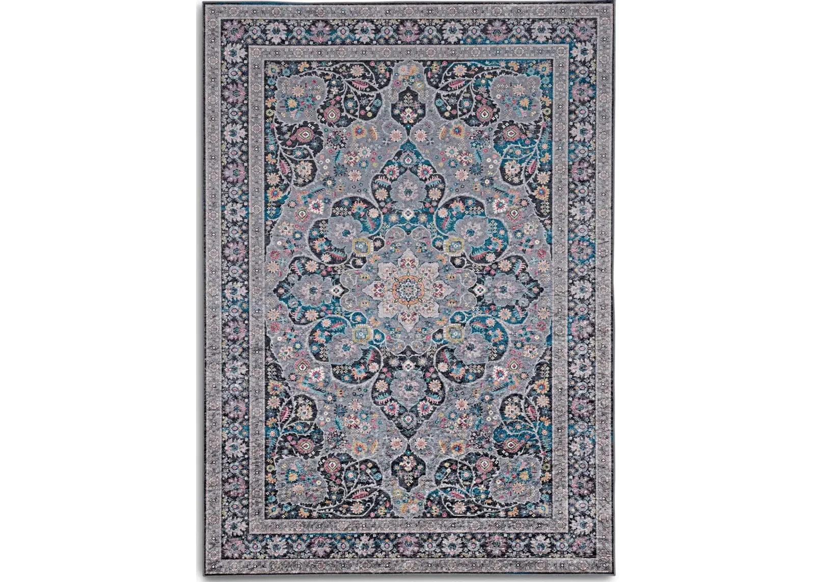 Devi 5 X 7 Area Rug - Gray/Teal