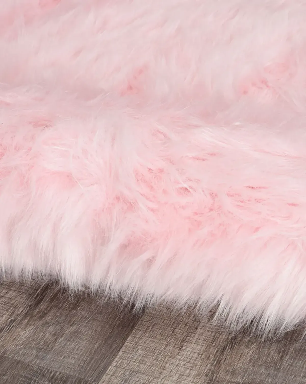 Faux Sheepskin 5 X 7 Area Rug - Pink