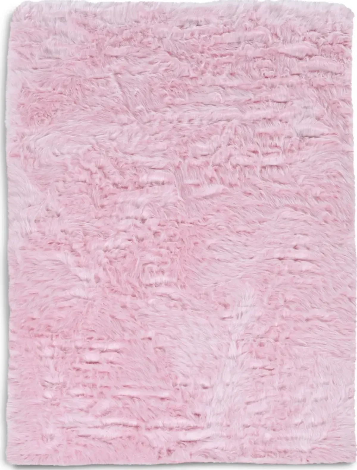 Faux Sheepskin 5 X 7 Area Rug - Pink