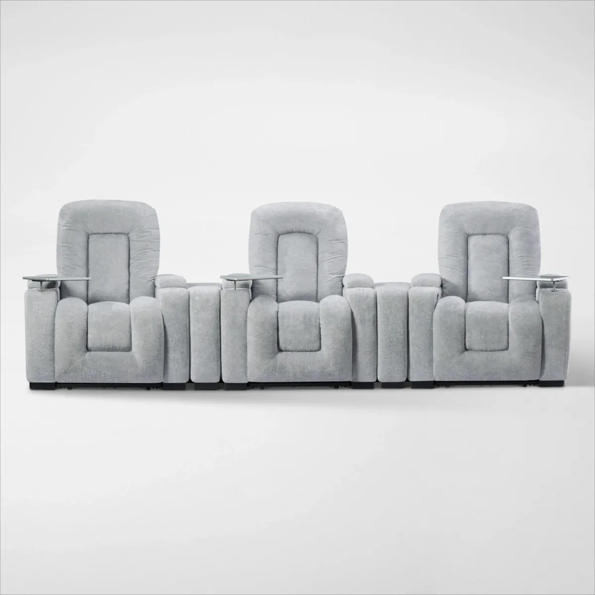 Rory 5-Piece Dual-Power Reclining Home Theater Sectional - Light Gray