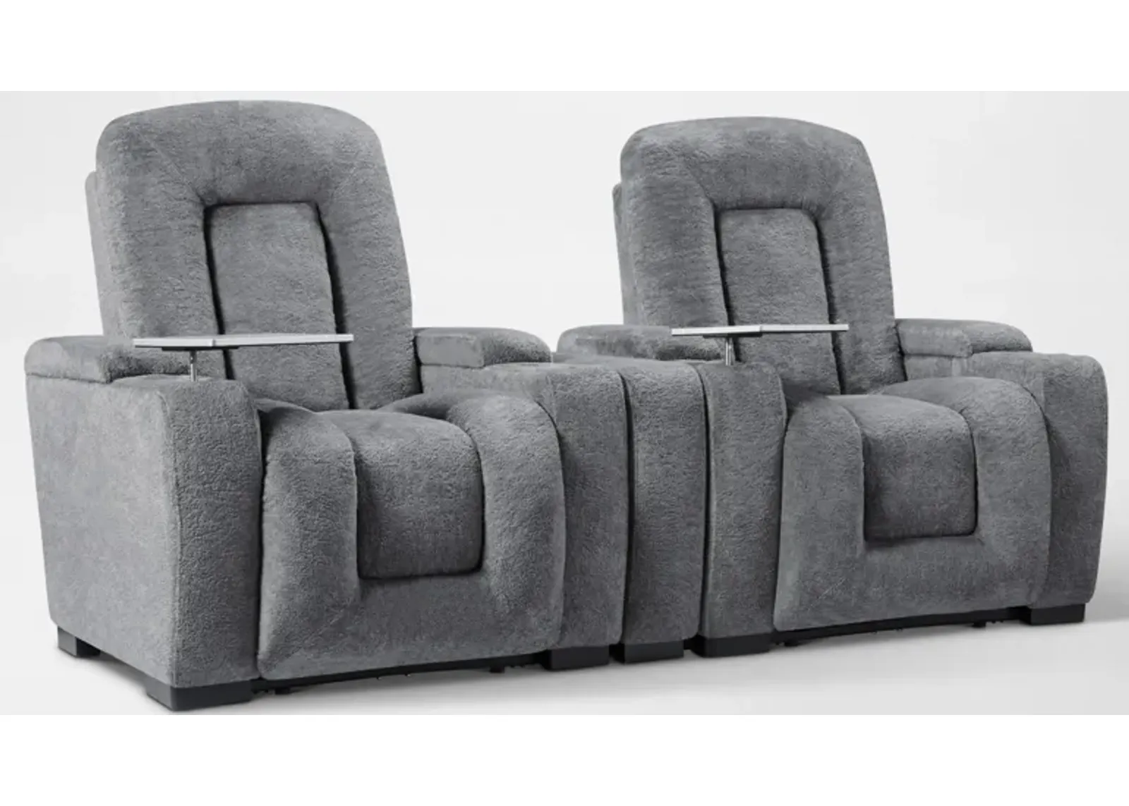 Rory 3-Piece Dual-Power Reclining Home Theater Sectional - Charcoal