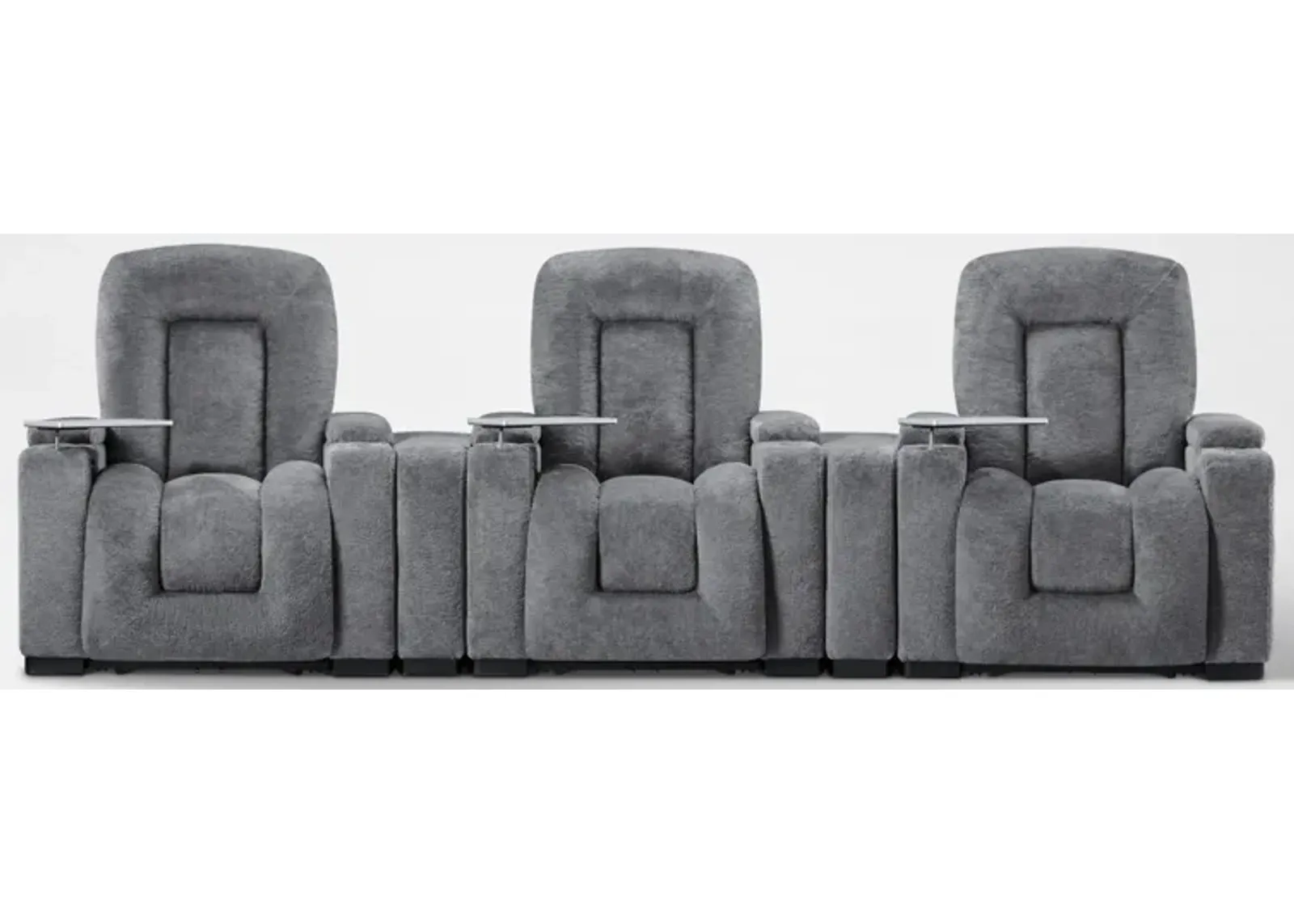 Rory 5-Piece Dual-Power Reclining Home Theater Sectional - Charcoal