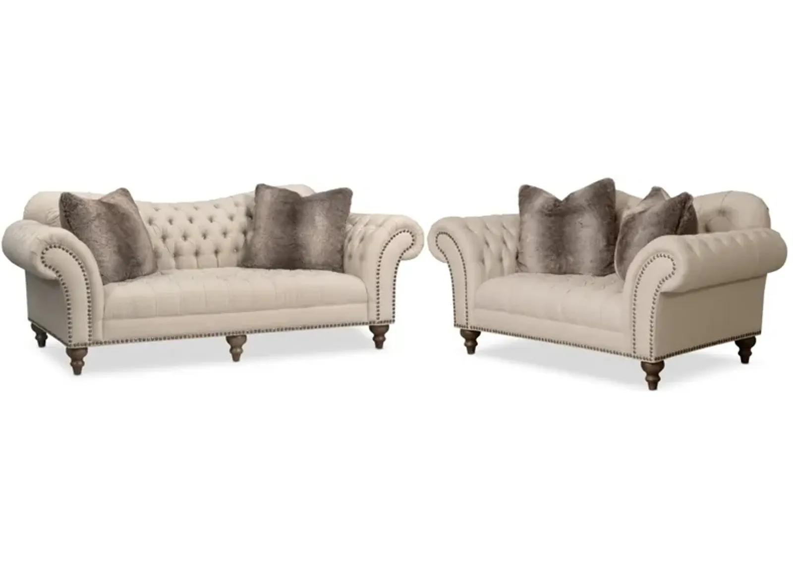 Brittney Sofa and Loveseat Set - Linen