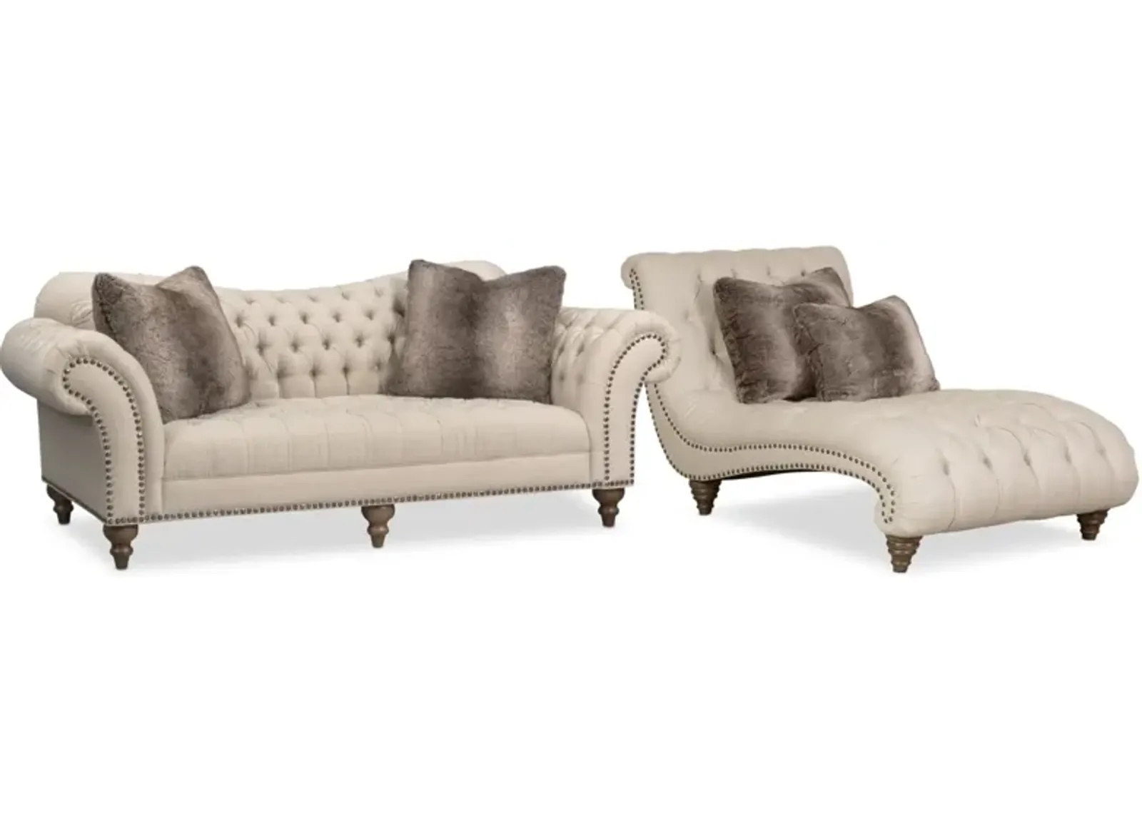 Brittney Sofa and Chaise Set - Linen