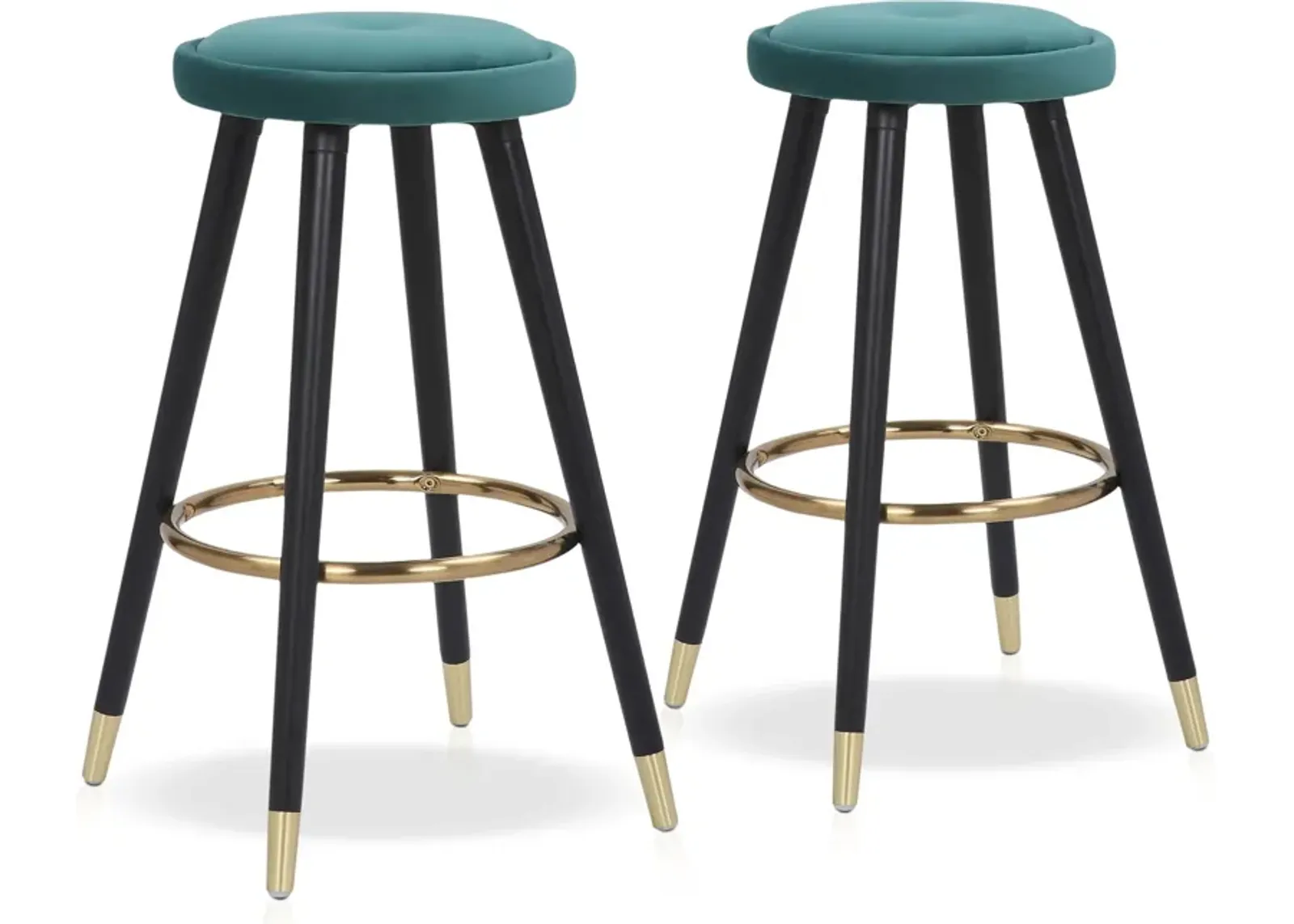 Portia Set Of 2 Counter-Height Stools - Green