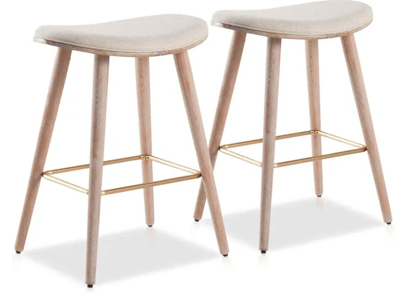 Novak Set 2 Counter-Height Stools - White/Cream