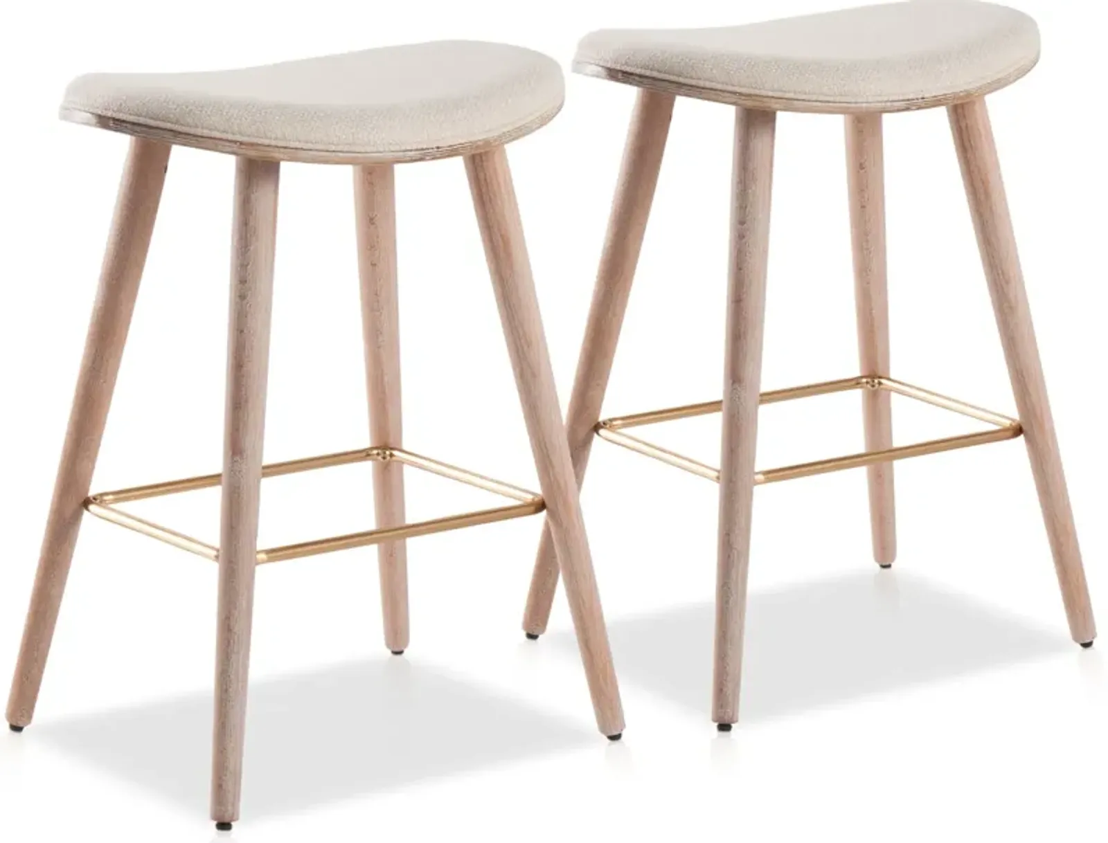 Novak Set 2 Counter-Height Stools - White/Cream