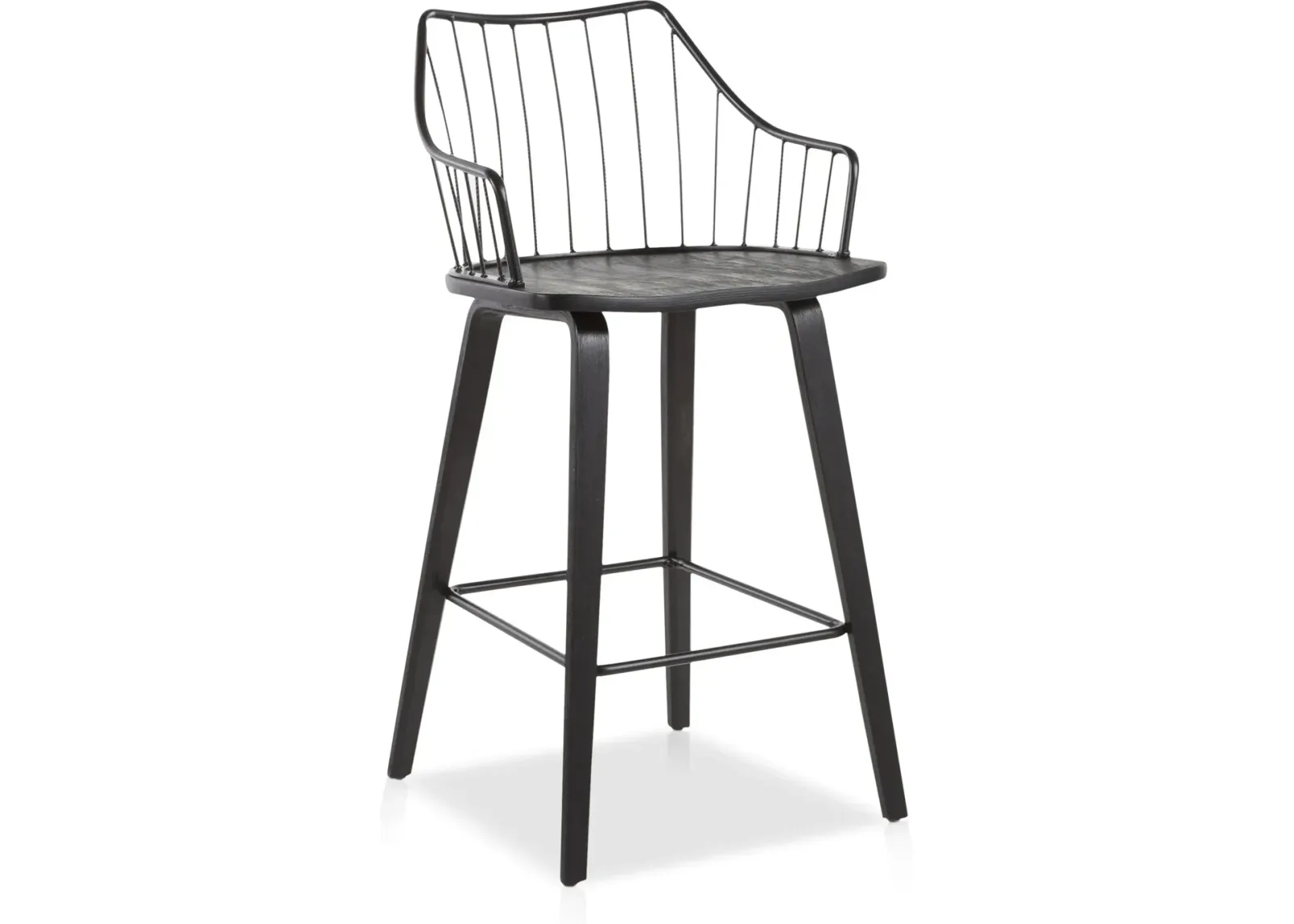 Oden Counter-Height Stool - Black Wood