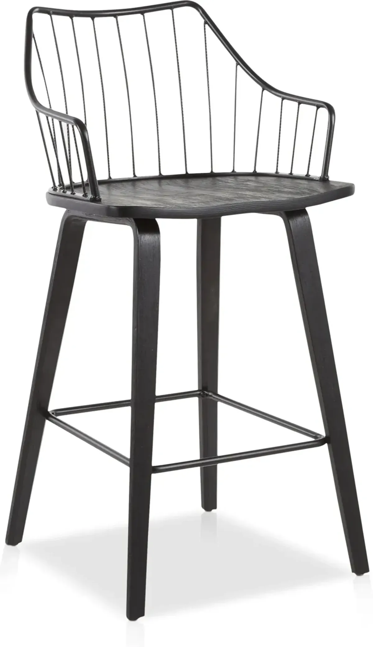 Oden Counter-Height Stool - Black Wood