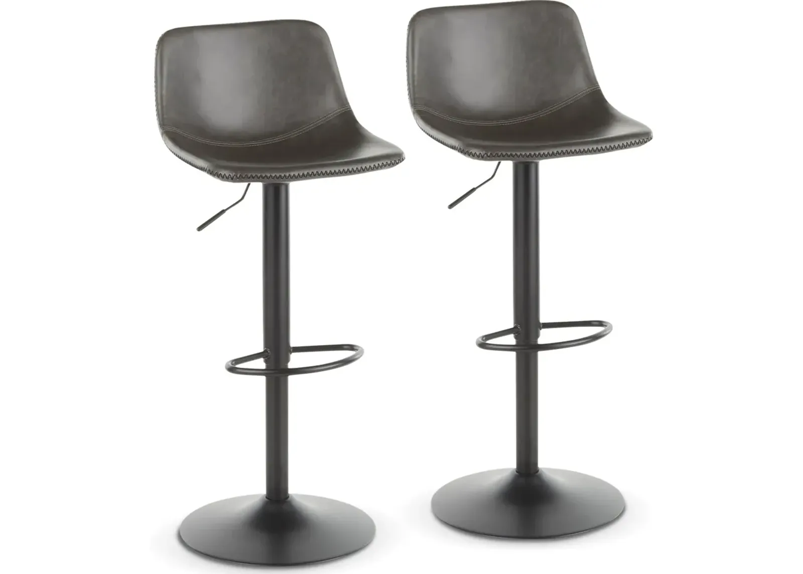 Gale Set of 2 Adjustable Bar Stools - Black