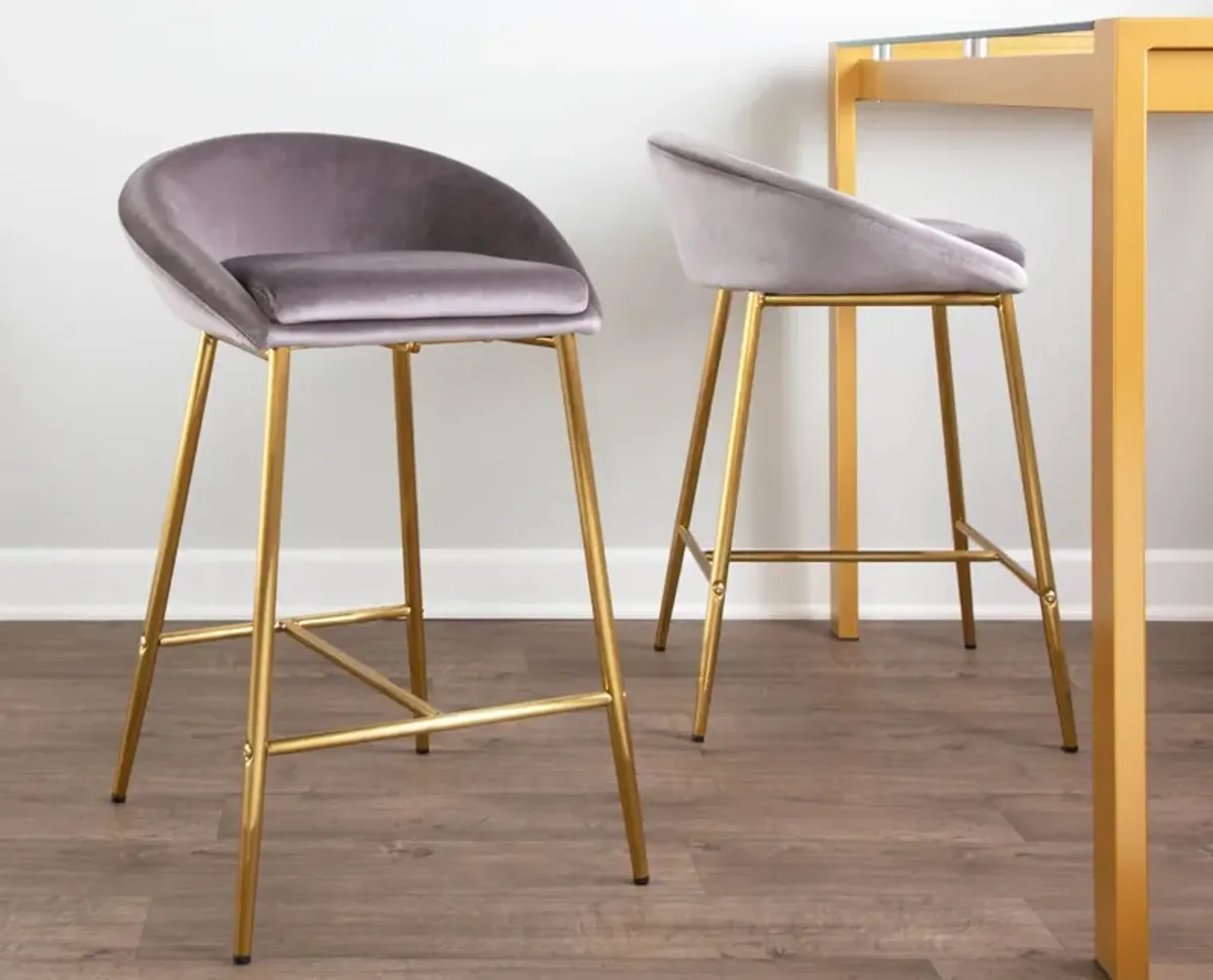 Betsy Set of 2 Counter-Height Stools - Gold/Silver