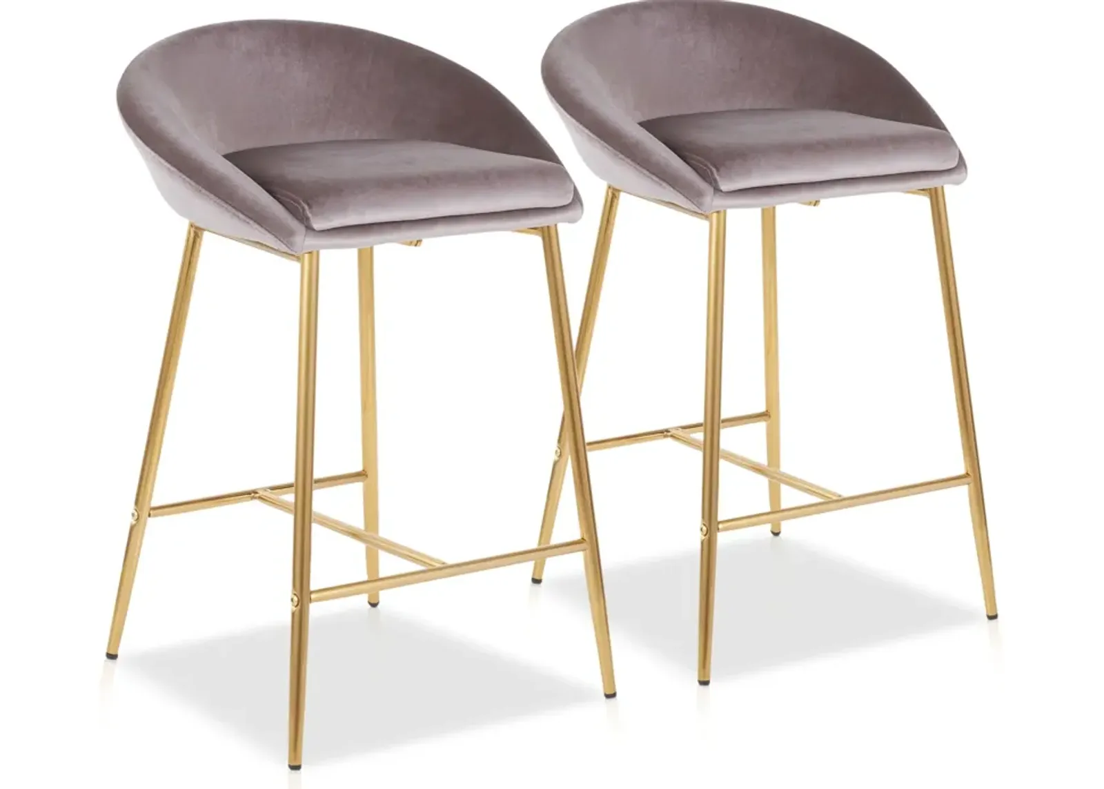 Betsy Set of 2 Counter-Height Stools - Gold/Silver