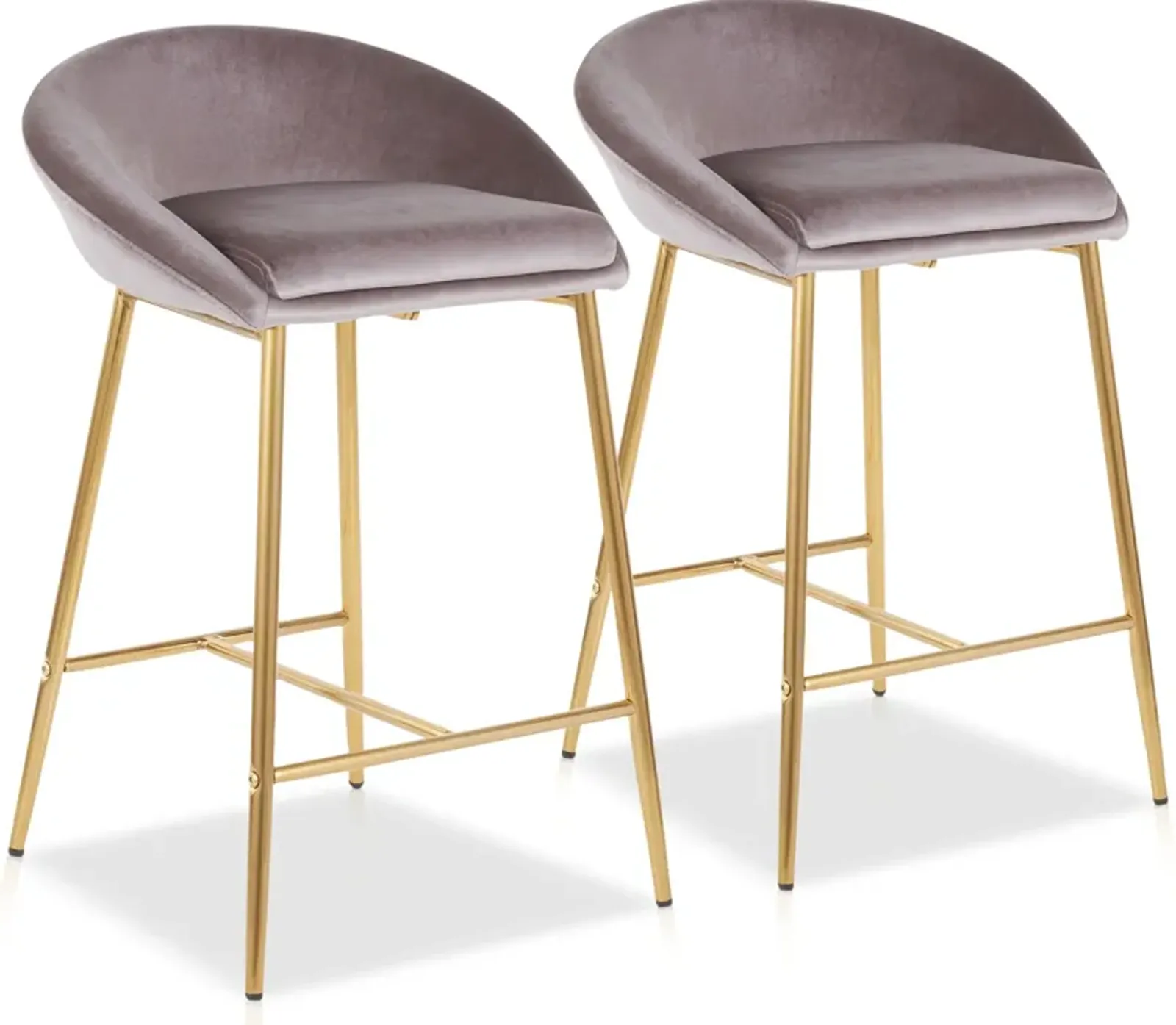 Betsy Set of 2 Counter-Height Stools - Gold/Silver