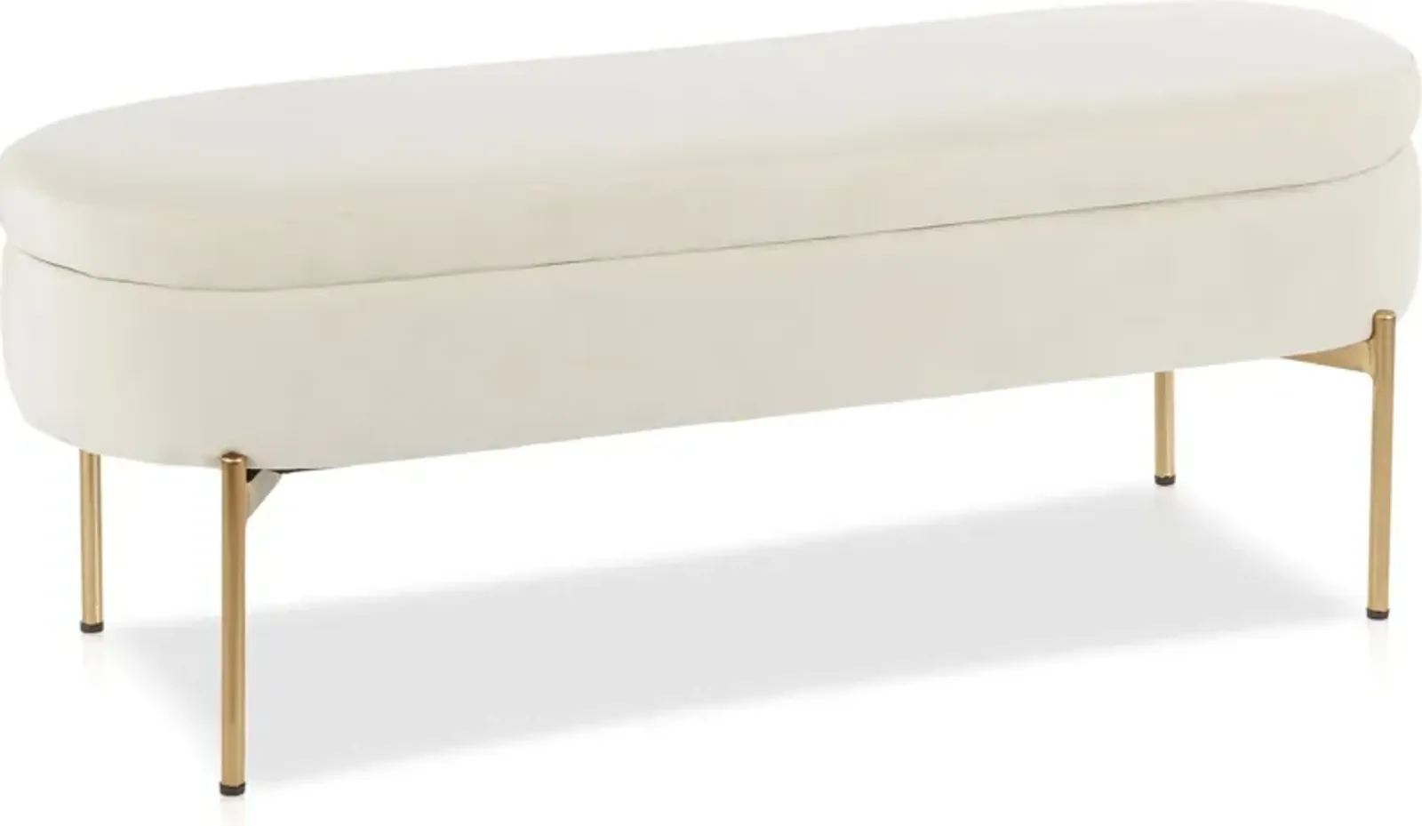 Rosen Storage Bench - Gold/Cream Velvet