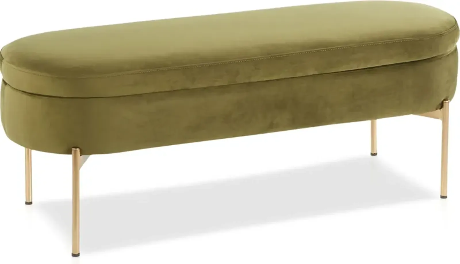 Rosen Storage Bench - Gold/Green Velvet