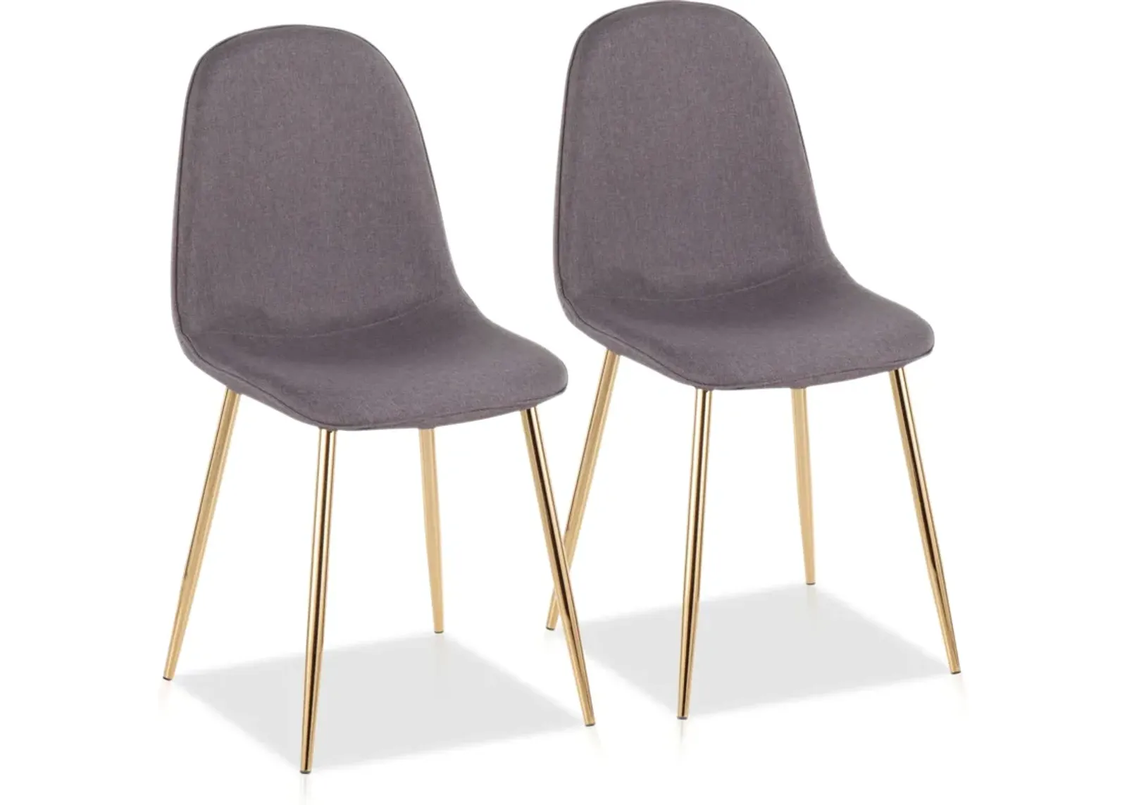 Penny Set of 2 Dining Chairs - Gold/Charcoal