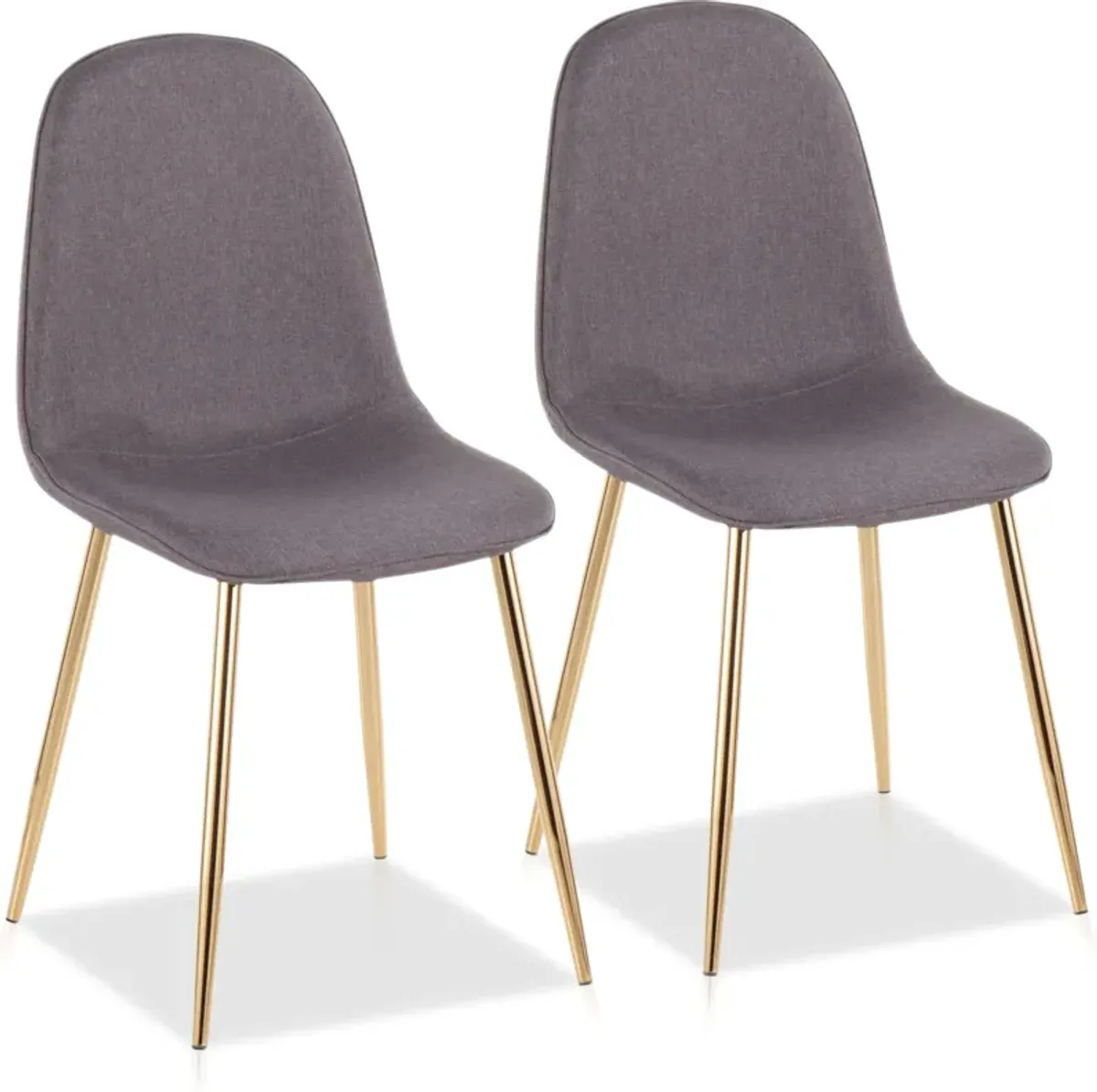 Penny Set of 2 Dining Chairs - Gold/Charcoal