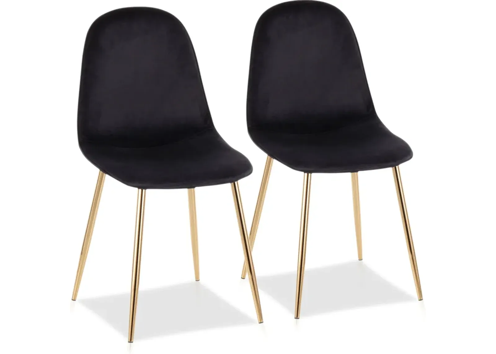 Penny Set of 2 Dining Chairs - Gold/Black Velvet