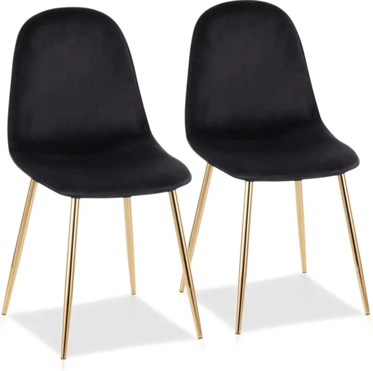 Penny Set of 2 Dining Chairs - Gold/Black Velvet