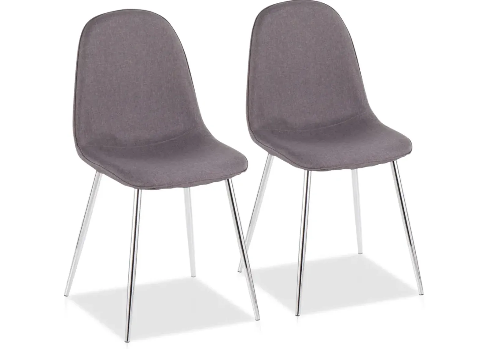 Penny Set of 2 Dining Chairs - Chrome/Charcoal