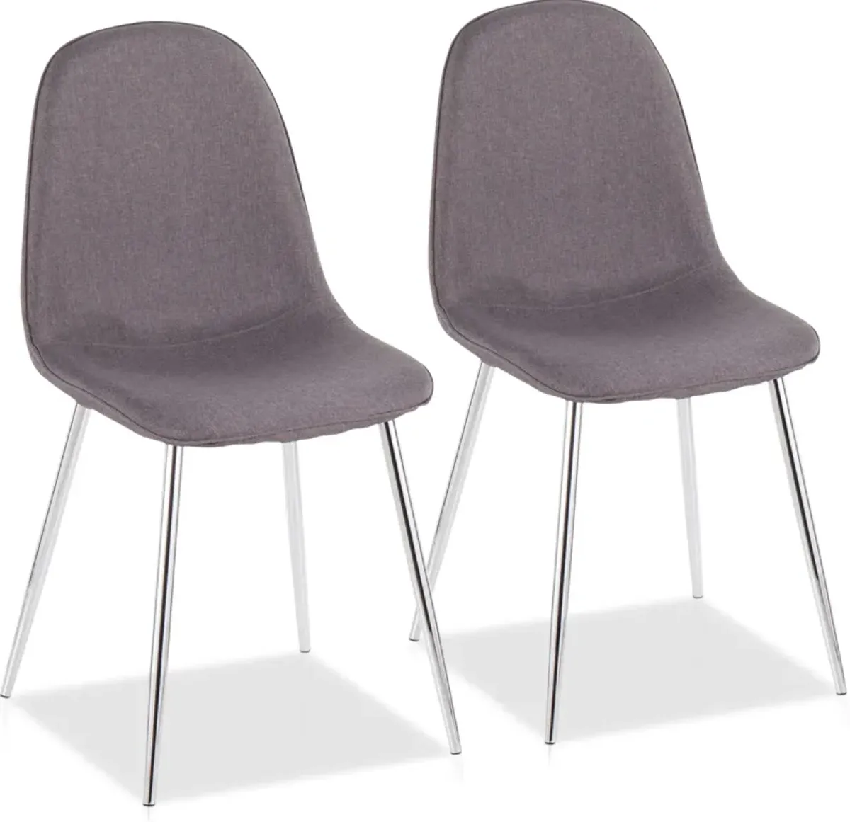 Penny Set of 2 Dining Chairs - Chrome/Charcoal