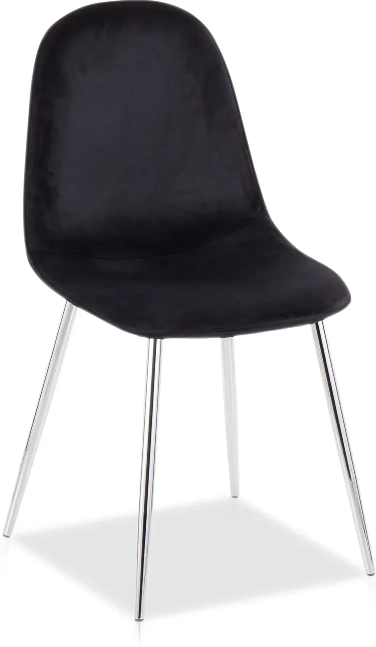 Penny Set of 2 Dining Chairs - Chrome/Black Velvet