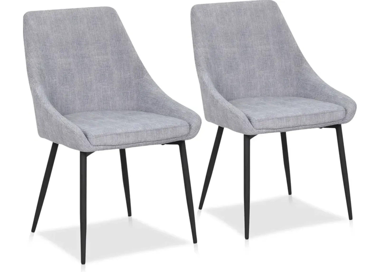 Fraser Set of 2 Dining Chairs - Gray Corduroy