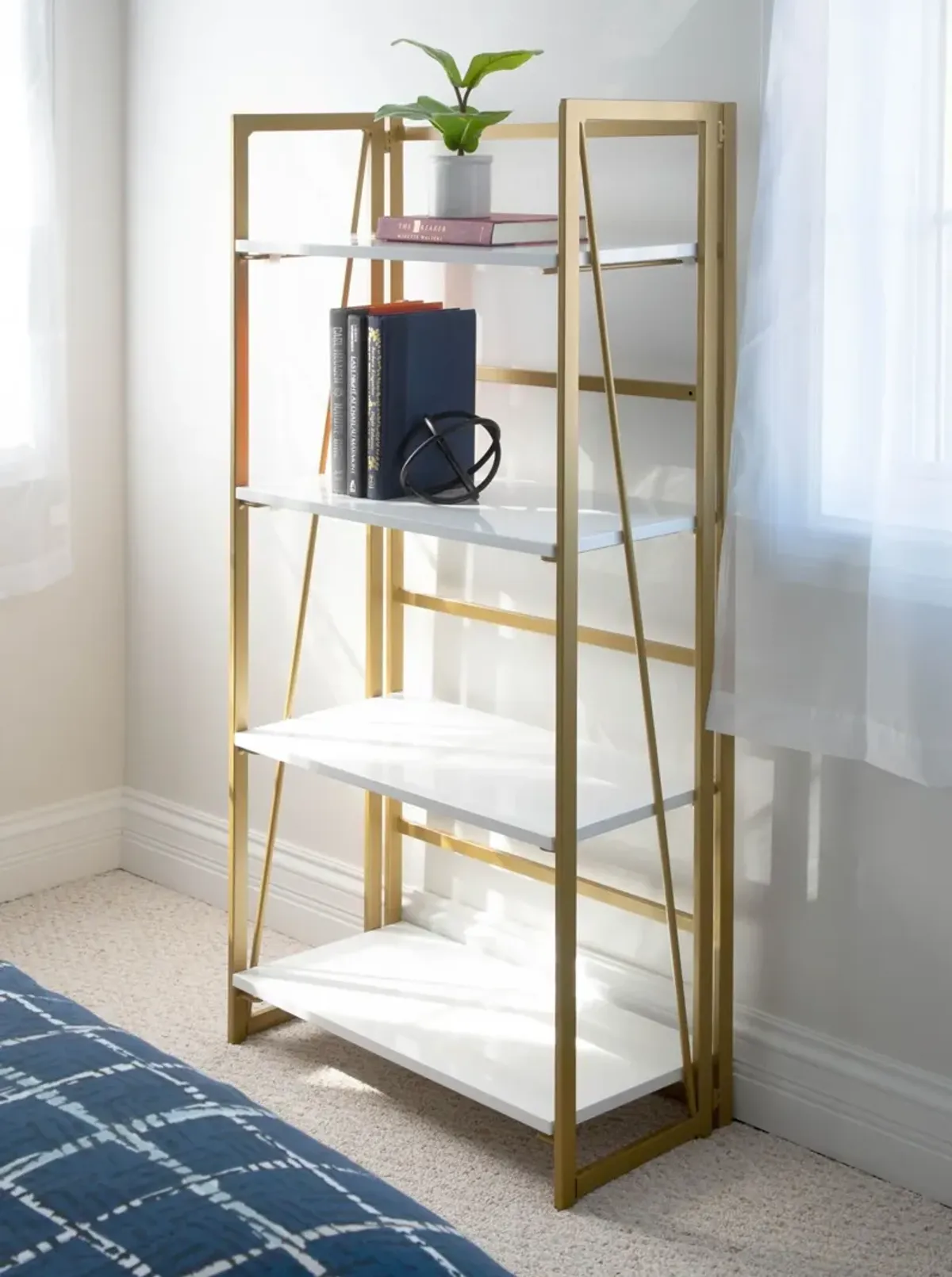 Nellie Bookcase - Gold/White