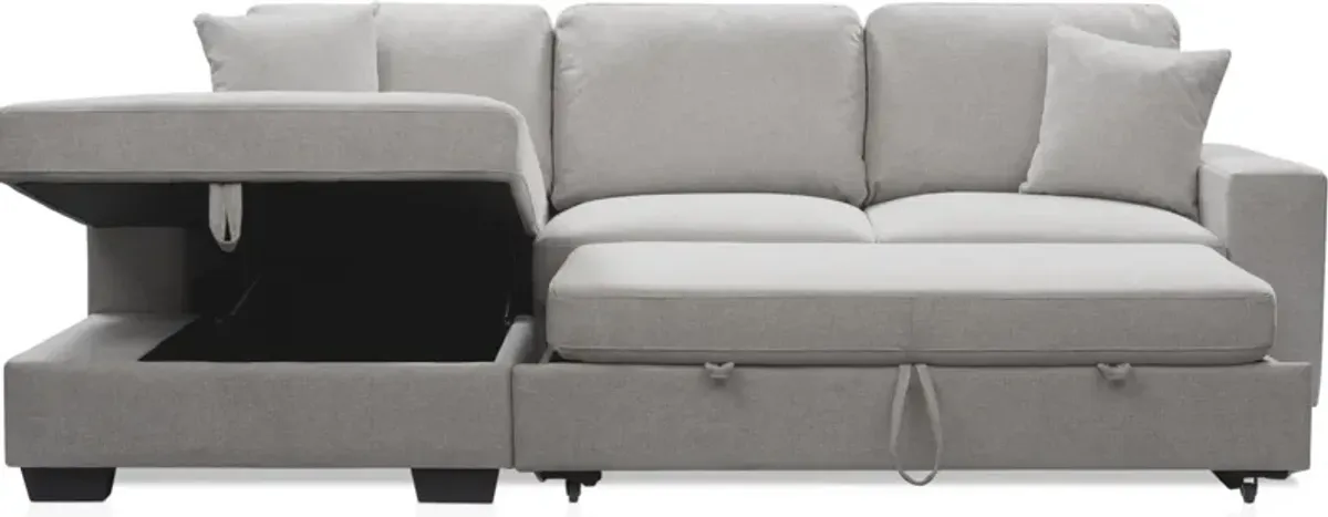 Milo 2-Piece Sleeper Sectional with Left-Facing Chaise - Light Gray