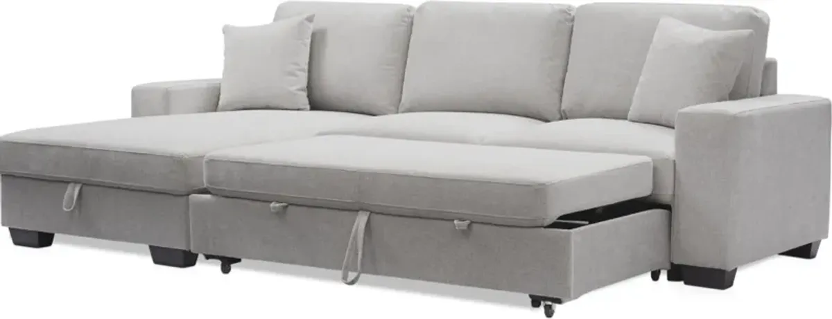 Milo 2-Piece Sleeper Sectional with Left-Facing Chaise - Light Gray