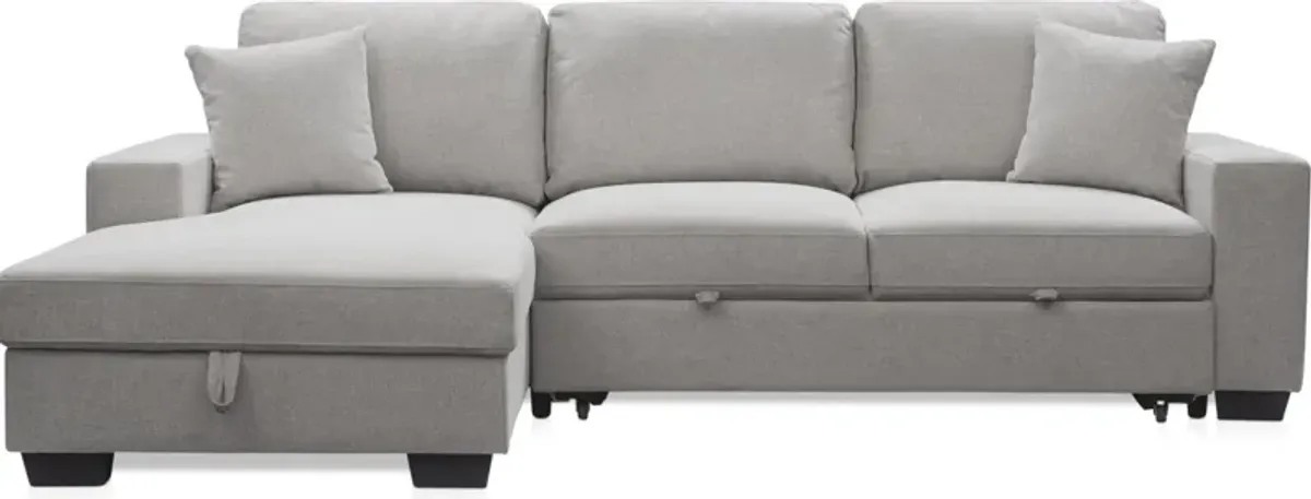 Milo 2-Piece Sleeper Sectional with Left-Facing Chaise - Light Gray