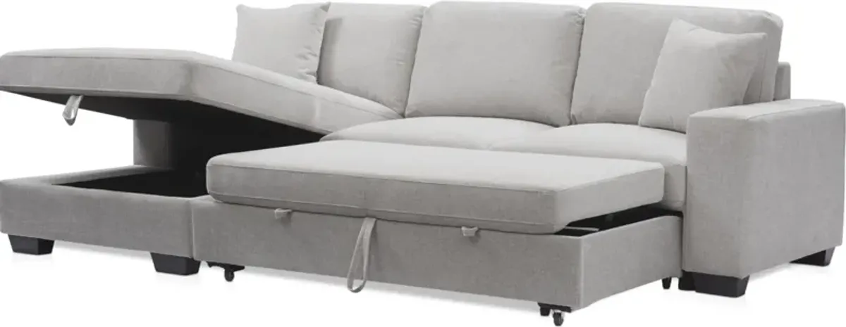 Milo 2-Piece Sleeper Sectional with Left-Facing Chaise - Light Gray