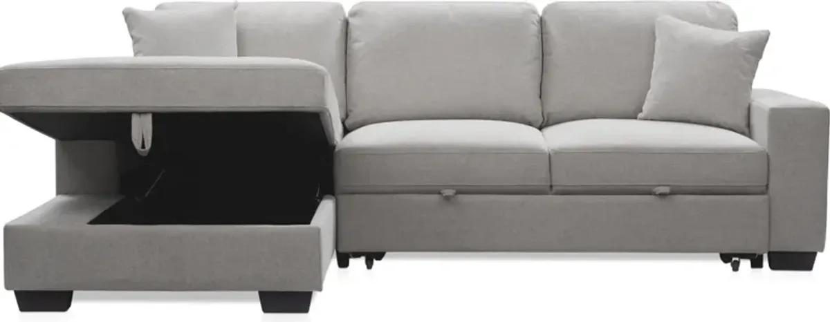 Milo 2-Piece Sleeper Sectional with Left-Facing Chaise - Light Gray