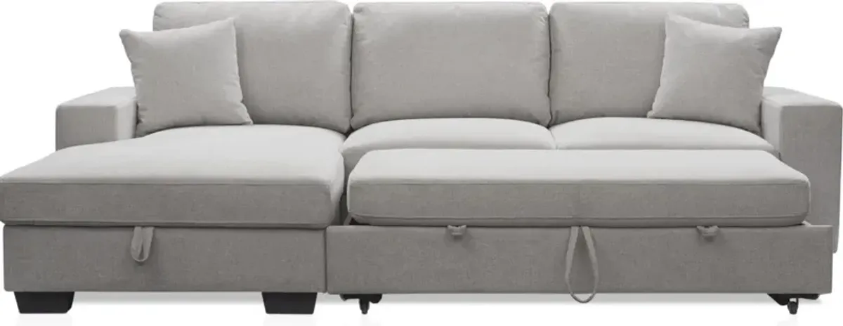 Milo 2-Piece Sleeper Sectional with Left-Facing Chaise - Light Gray