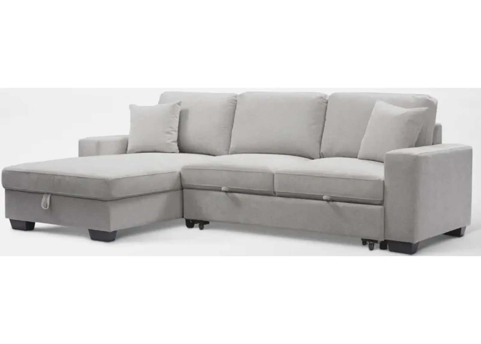 Milo 2-Piece Sleeper Sectional with Left-Facing Chaise - Light Gray